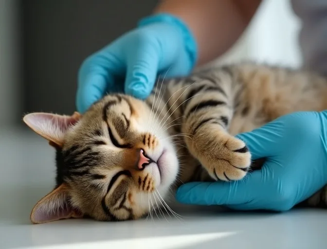 Specialist carefully handling a deceased cat with dignity in Millbrook